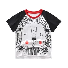 От 2 до 8 лет, Детская футболка для мальчиков Новые Топы для малышей с изображением Льва, летняя одежда для малышей хлопковые топы для малышей, модная футболка детская футболка с короткими рукавами