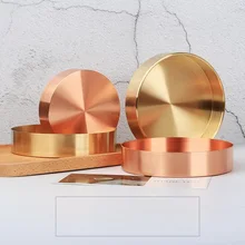 Чистый медный ретро круглые металлические поднос Золотой ювелирный коллекционный ящик латунная посуда