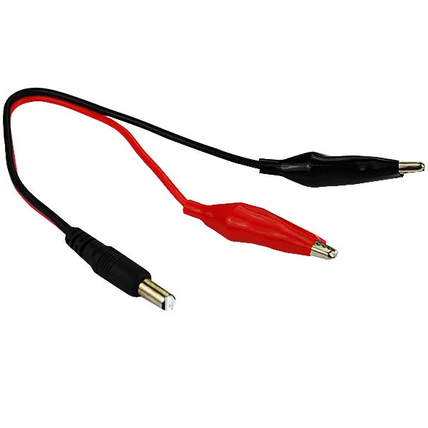 5.5 x 2.1mm DC Power Plug Alligator Clip Test Lead Cable - Red + Black (5Pieces) | Электроника