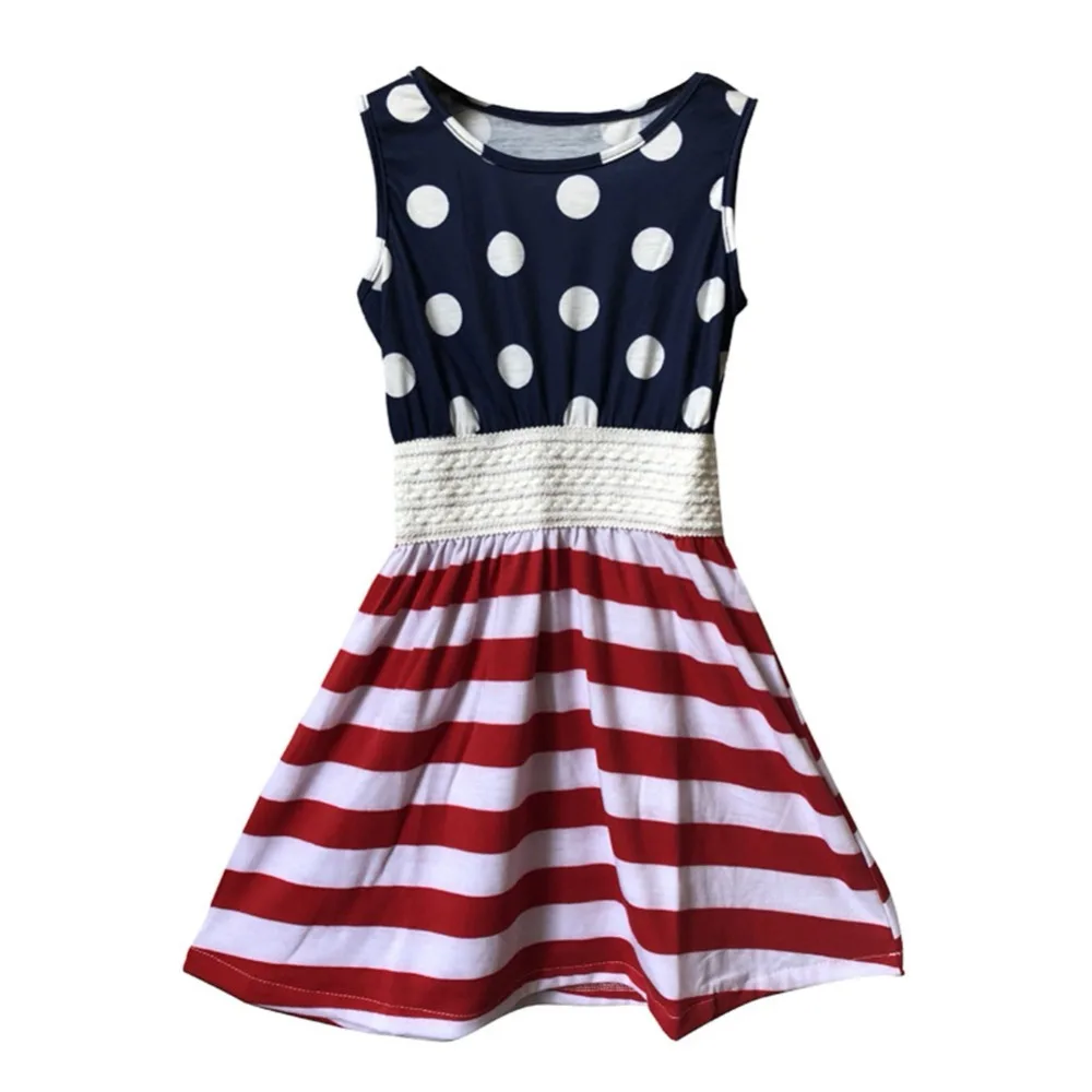 

Children Girls Dress Cotton dot Fashion Dress For 4- 7T