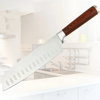 

LDZ high quality Very sharp Chef knife 5CR15Mov stainless steel kitchen knives Mirror blade 8 Inch Santoku Knife meat cleaver