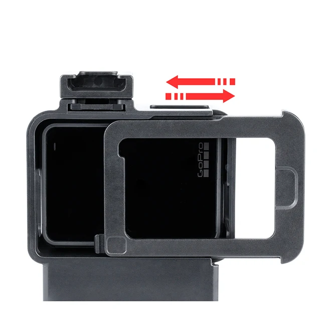 ULANZI V2 Original Vlog Gopro Adapter Case for GoPro Hero 7 6 5 Plastic Housing Case with Extend Microphone Port Cold Shoe Mount - Hình ảnh 3