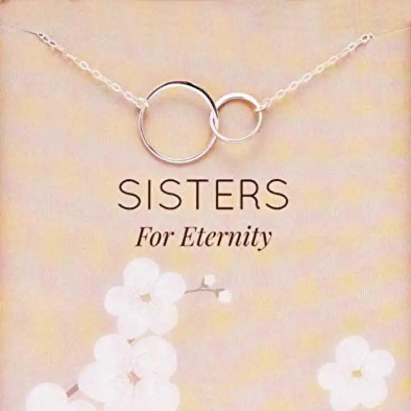 Forever Sisters подвеска с двумя кругами ожерелье подарок от сестры ожерелье Ювелирное Украшение на день рождения ожерелье для сестер на вечность - Окраска металла: Silver