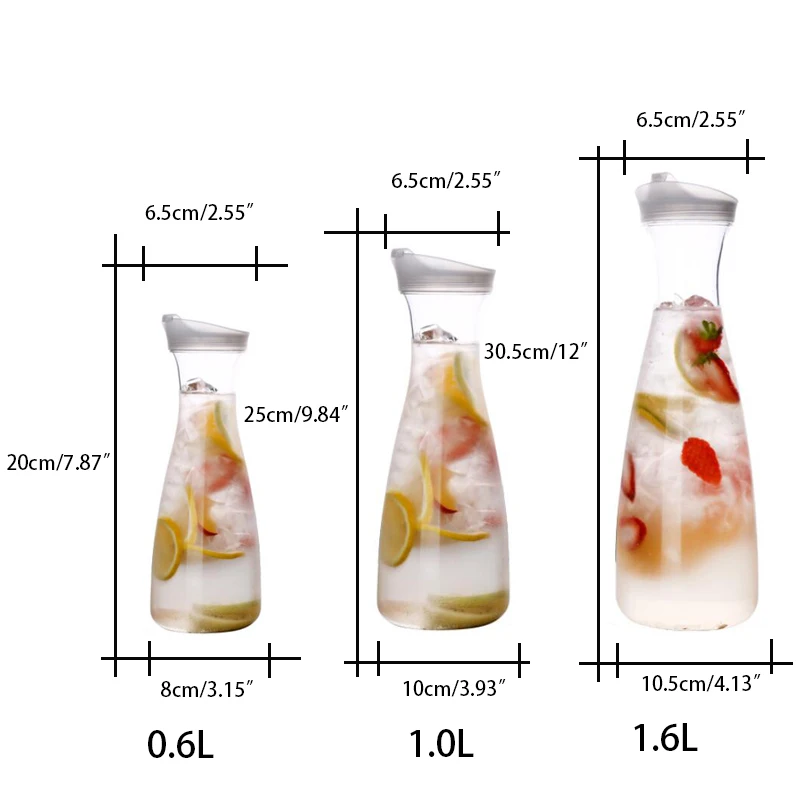 0.6L/1L/1.6L посуда для напитков, акриловый соковый чайник, пластиковая прозрачная бутылка для напитков, контейнер для холодной воды, молока, питьевой чашки