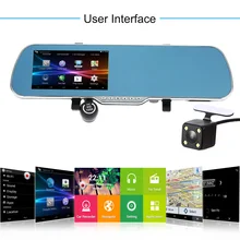 5″ Android Smart System Car Camera DVR Dual Lens 1080P Video Recorder Camcorder with G-sensor Motion Detection Night Vision