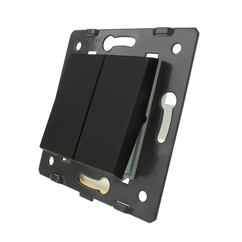 Livolo Белые пластиковые материалы, стандарт ЕС, 2 ганг1 способ функционального ключа для стены кнопочный переключатель, VL-C7-K2-11 - Цвет: Black