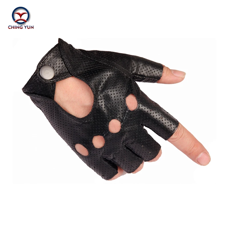 CHING YUN 2019 Man Gloves Leather Fingerless Gloves Tactical Male Semi-finger Protective Ride Non-slip Mitts Wear-resisting 1006