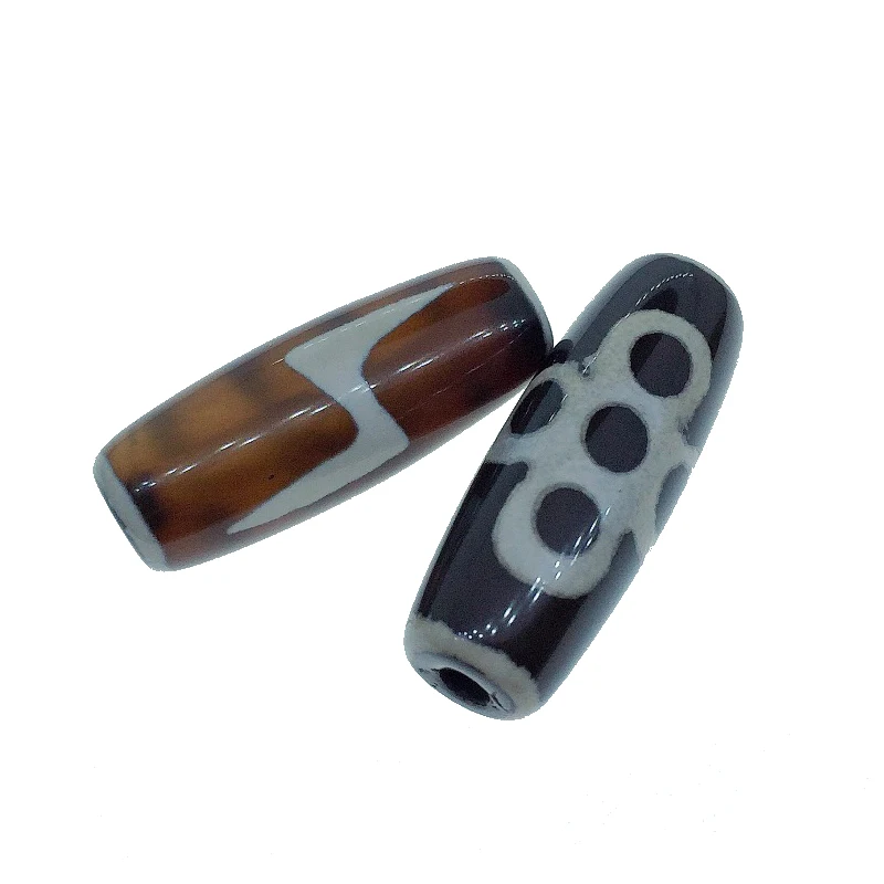 

Buddhist Jewelry Beads Natural Tibetan Dzi Agates Stone Beads Black Lighting Five eyed Stone Beads DIY Accessories Women Men