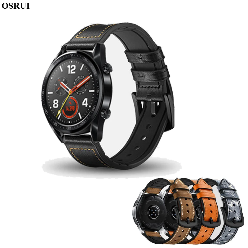 Кожаный ремешок для samsung Galaxy watch 46mm/Шестерни S3 Frontier/классические 22 мм наручных