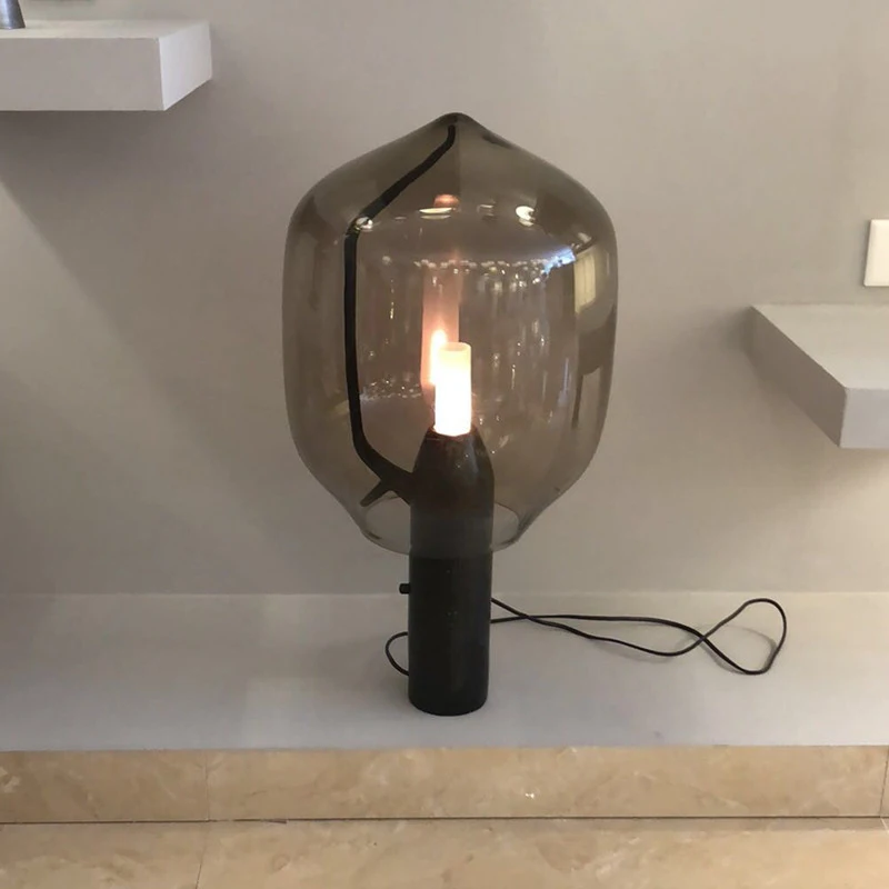 Нордический дизайн Мрамор стеклянная настольная лампа для столовой Спальня настольная лампа для гостиницы 220 v офис настольная