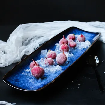 

Japanese Ceramic Long Sushi Plate Special Sashimi Plate Household Tableware Set Dinner Plate Tableware