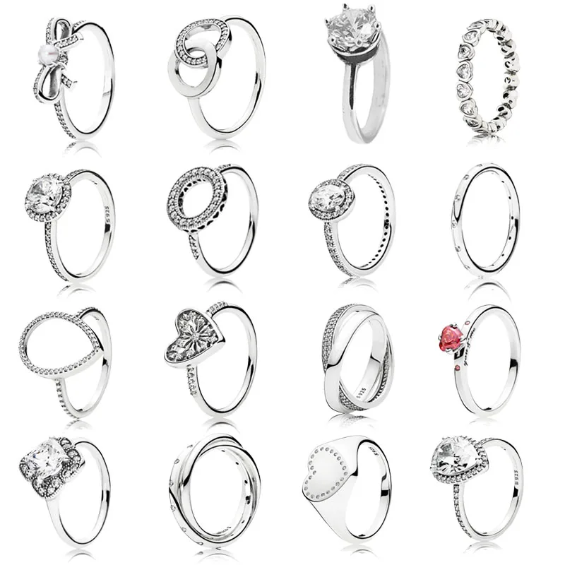 

925 Sterling Silver Simple Sparkling Band Teardrop Ring Promise For Women Wedding Party DIY Pans Jewelry Birthday Gift