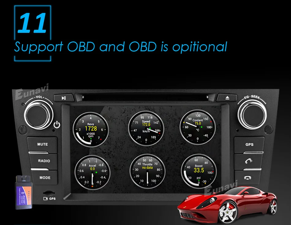 Sale Eunavi Octa 8 Core CPU Android 8.0 Car DVD For 3 Series BMW E90 E91 E92 E93 318 320 325 For Manual Air Conditioning gps Navi 18