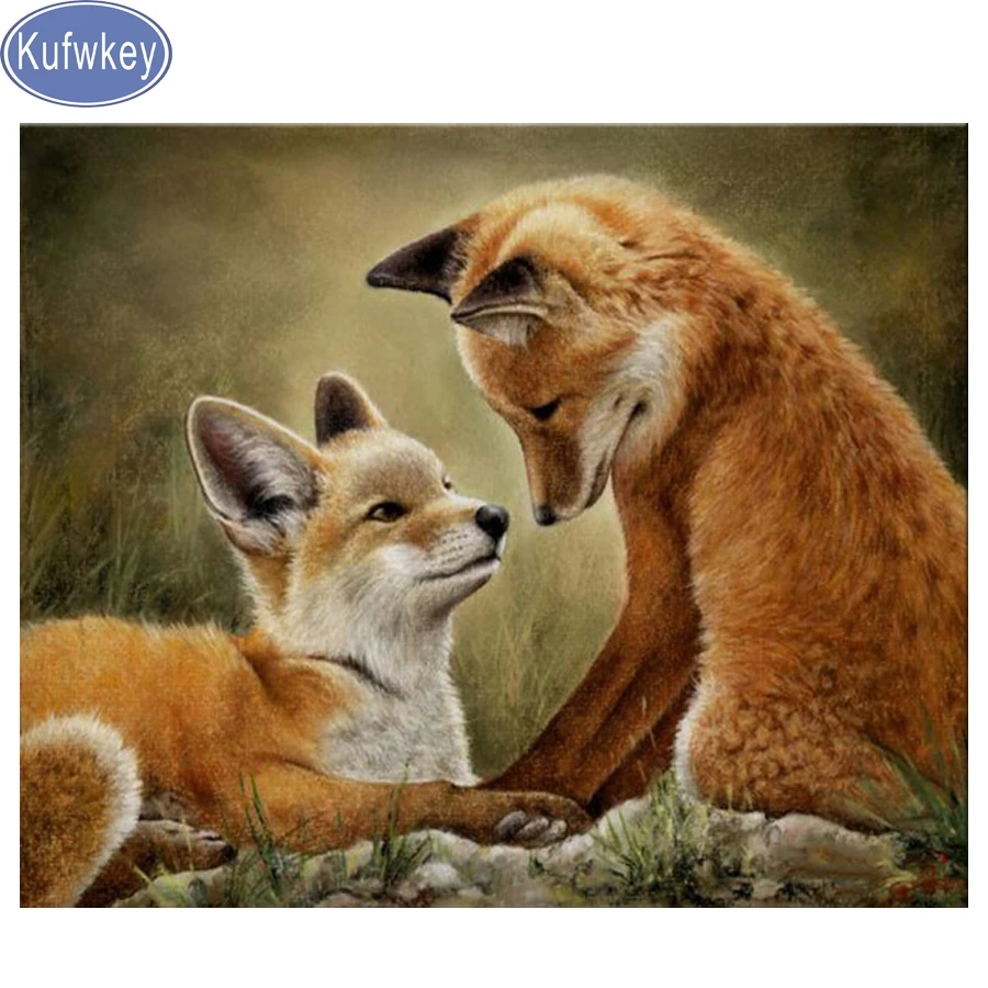 5D square round Diamond Painting fox love 3d Cross Stitch Full diamond embroidery diamond Mosaic pattern beaded embroidery diy 