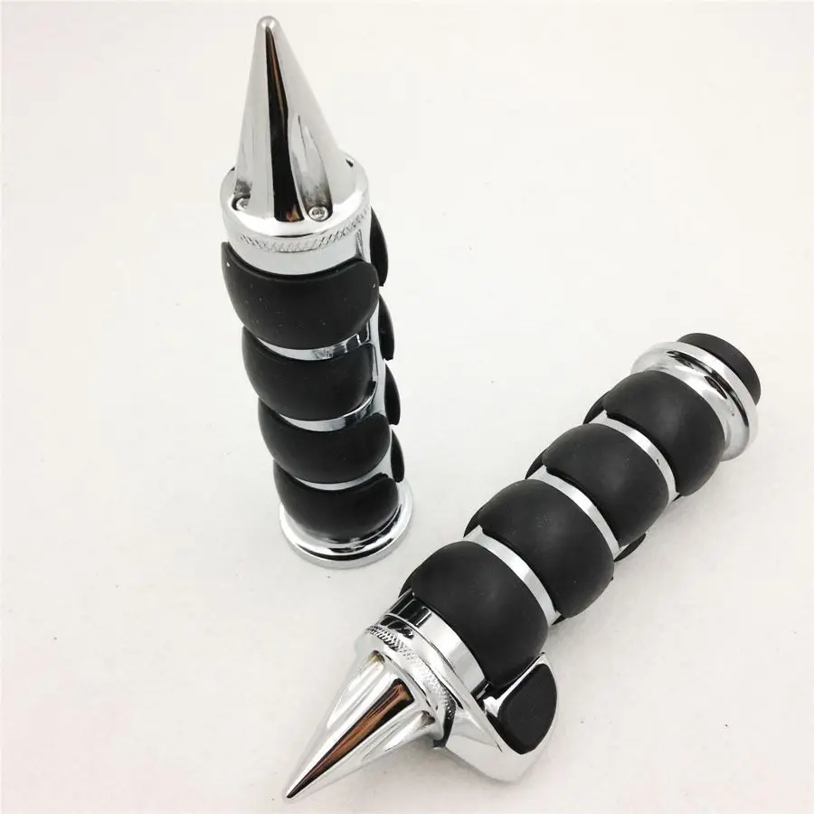 

Motorcycle 1" Handlebar Rubber Grips for Kawasaki Suzuki Yamaha Harely V-Rod Night Street V Rod Chrome