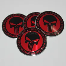 57 MM Centro de Roda de Carro Cap Centro de Roda Tampa 4 PCS Cabeça Crânio Diabo Vermelho Adesivo
