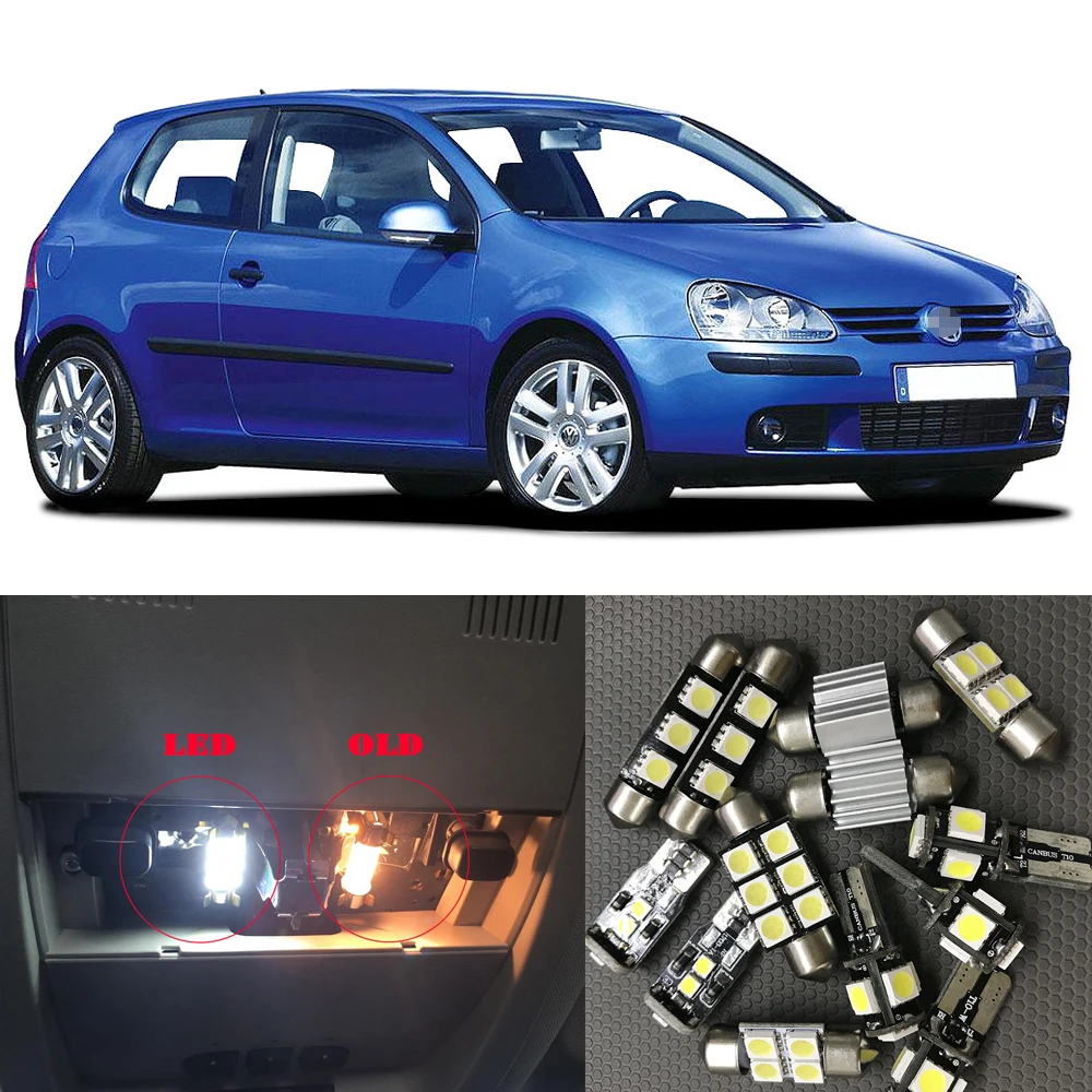

15 x Canbus No Free LED Light Interior Package Kit For 1999-2005 Volkswagen VW MK4 Golf GTI Jetta Map Dome Door Glove Box Bulbs
