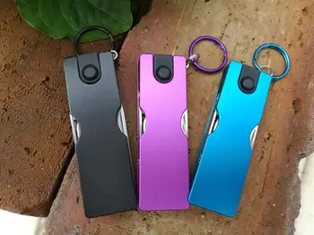 

NEWACALOX Mini Fashion Keychain Swiss Knife LED Ear Cleaner Nail Clippers Pocket Ring earpick Portable Fold Multi Functional Key