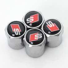 Car tire Valve Caps fit for A1 A3 audi A4 A5 A7 A8 Q3 Q5 Q7 badge Accessories car-styling