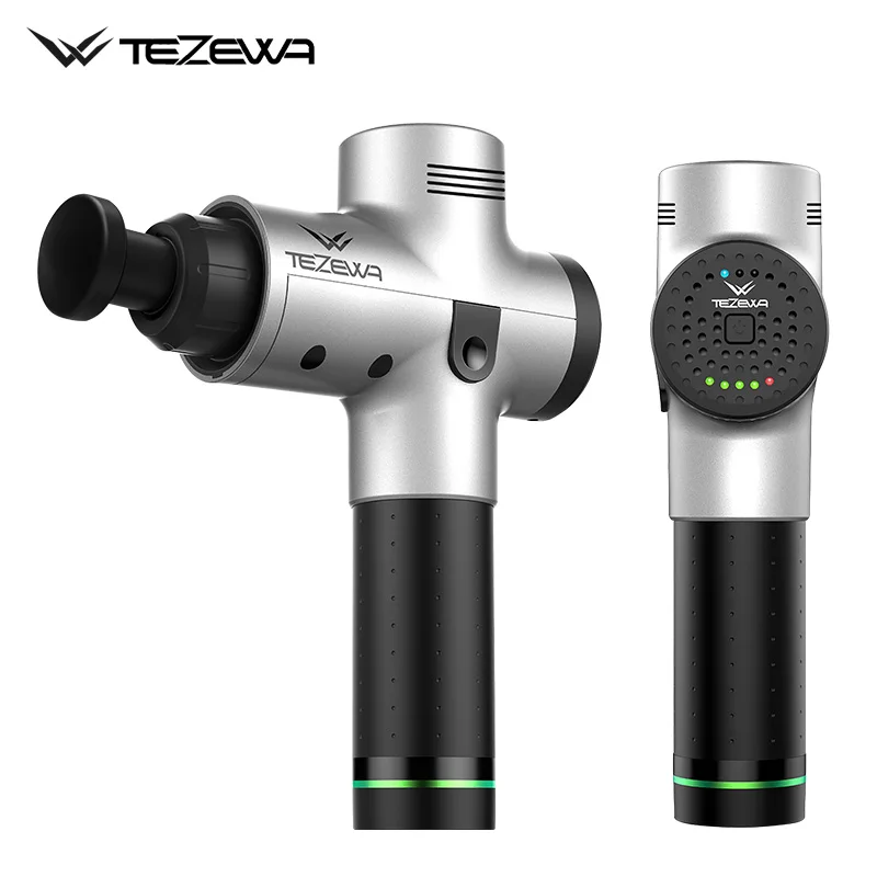 TEZEWA новые продукты Бесшумная мышечная гипер-fit Массажная пушка терапия Расслабление тела фасции с 6 массажными головками