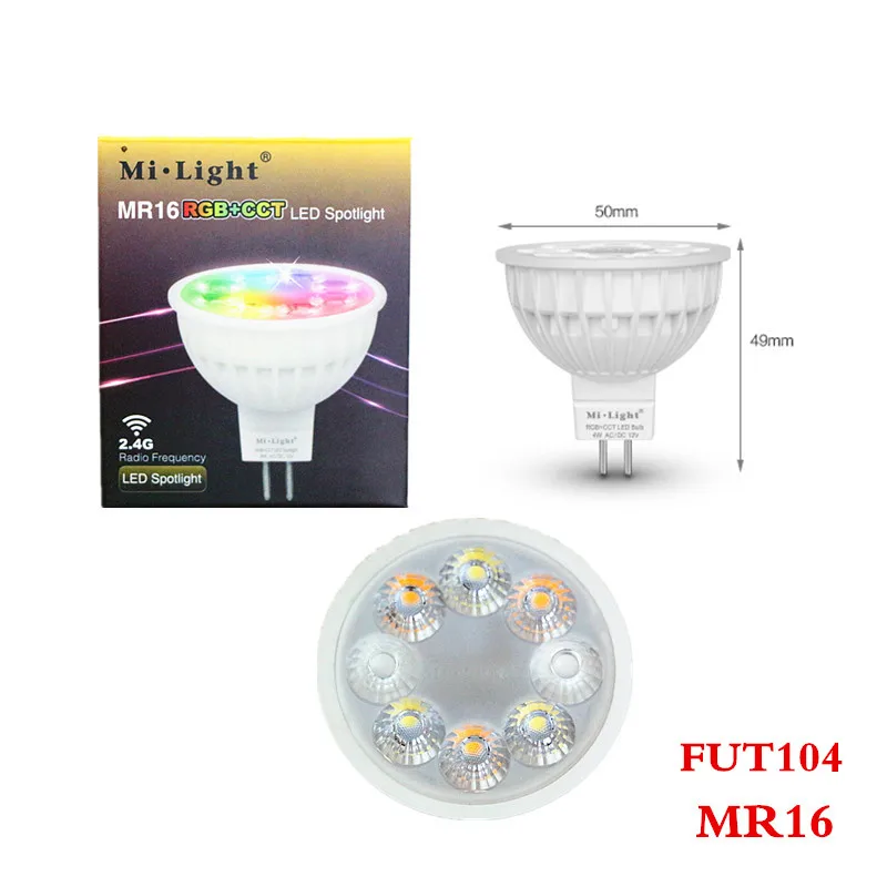 Светодиодный прожсветильник Тор GU10 FUT103 MR16 FUT104 4 Вт RGB + CCT 2 ГГц|led bulb|led spotlight gu10spotlight