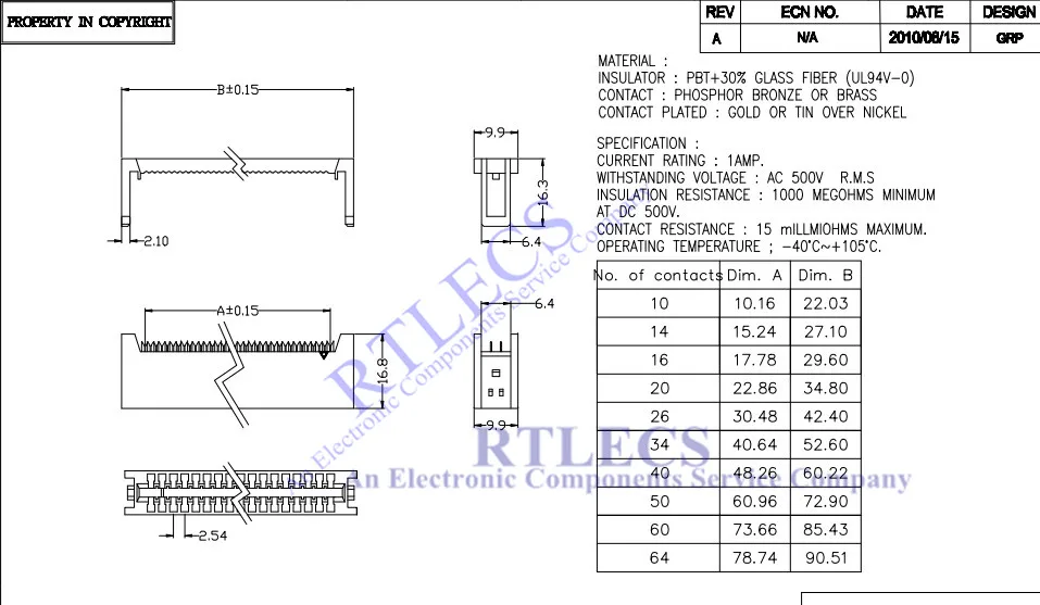 IDC 34-Pin Male To Card-Edge 34-Pin Female Extension Cable - 2.54mm Pitch (Multiple Lengths) 6 thumbnail image