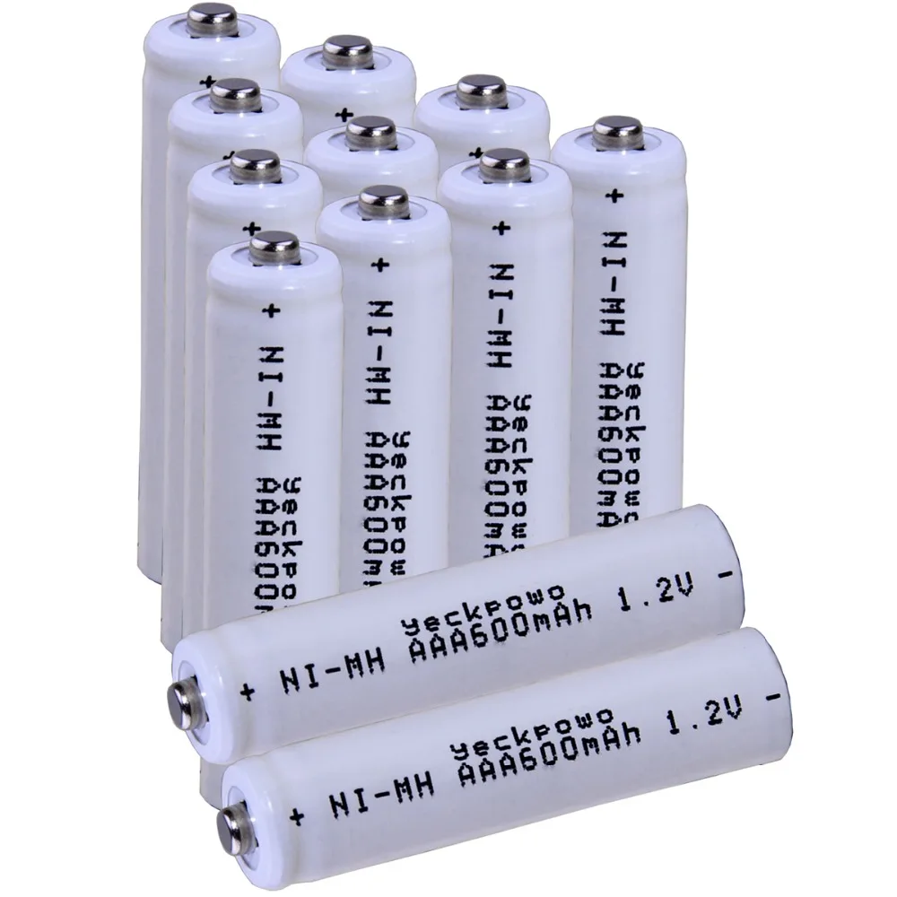 Реальная емкость! 12 шт. AAA 1 2 V NIMH перезаряжаемые батареи 600mah для камеры бритва