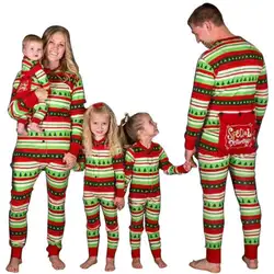 Новый Семья Рождественский пижамный комплект Для женщин Для мужчин пижамы для маленьких детей Ночное