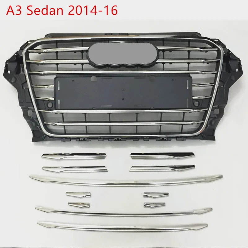 

CNORICARC Stainless Steel Front Bumper Air Grille Grill Decor Cover Trim For Audi A3 8V Sedan 2014-16 Car Front Fog Lamp Strips