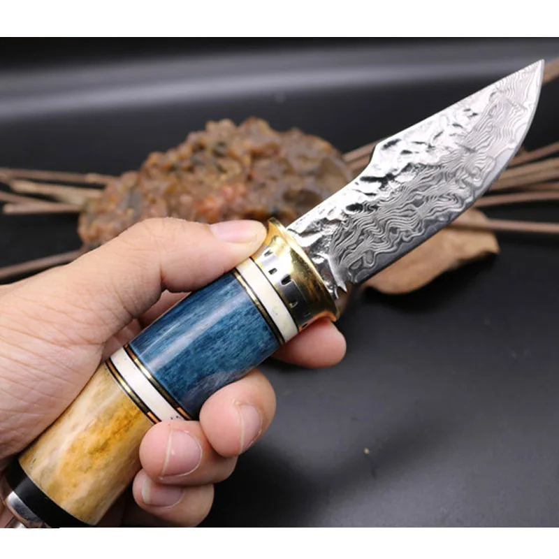 Perfect knife Damascus steel knife 8CR8MOV camp tactical survival ... Perfect knife Damascus steel knife 8CR8MOV camp tactical survival ...