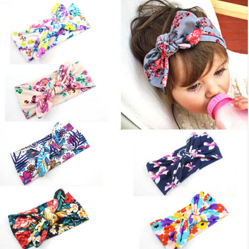 

New Colorful Boho Newborn Toddler Headband Ribbon Elastic Baby Headdress Kids Hair Band Girl Bow Knot t205-18