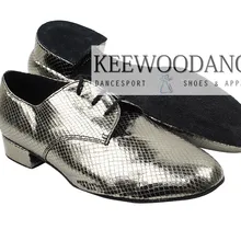Keewardan/серые блестящие латинский бальный танец; качественные мужские туфли для танго вечерние туфли; свадебные туфли;