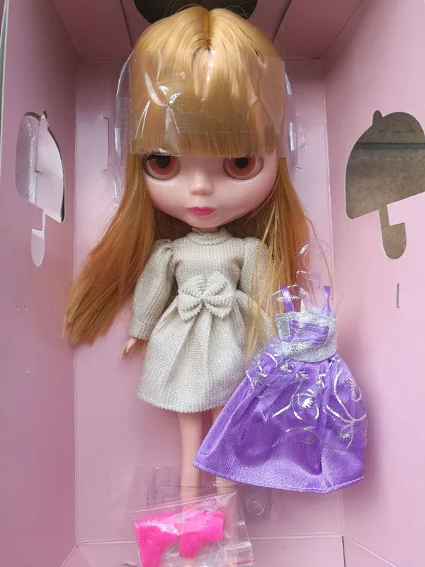 Blyth меняющая макияж кукла ледяная Обнаженная кукла Blyth с 2 комплектами одежды+ обувь подходит для платья DIY Изменение BJD игрушка для девочек Золотая челка