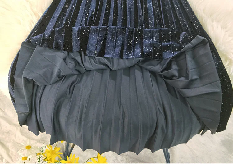 Винтажная весенне-осенняя Женская плиссированная юбка трапециевидной формы с высокой талией, Женская Бронзовая юбка средней длины Faldas Jupe Femme