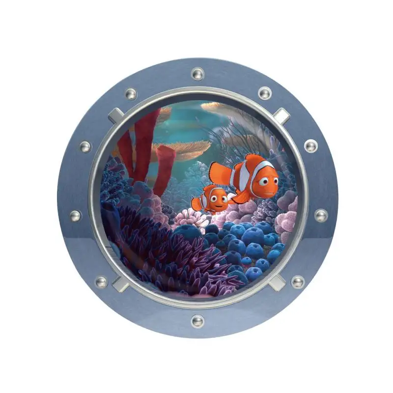 

Find Nemo Clownfish Submarine Portholes Wall Stickers Room Decor Diy Peel And Stick 3d Window Wall Decals Art