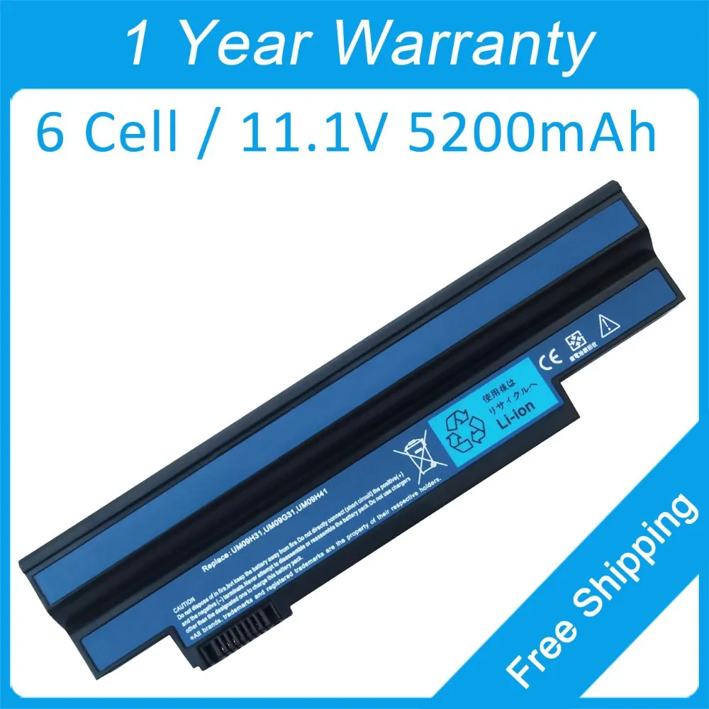 Новый аккумулятор 5200 мАч для ноутбука Gateway LT2105n LT2106n LT2107h LT2108u UM09H36 UM09H41 BT.00603.108