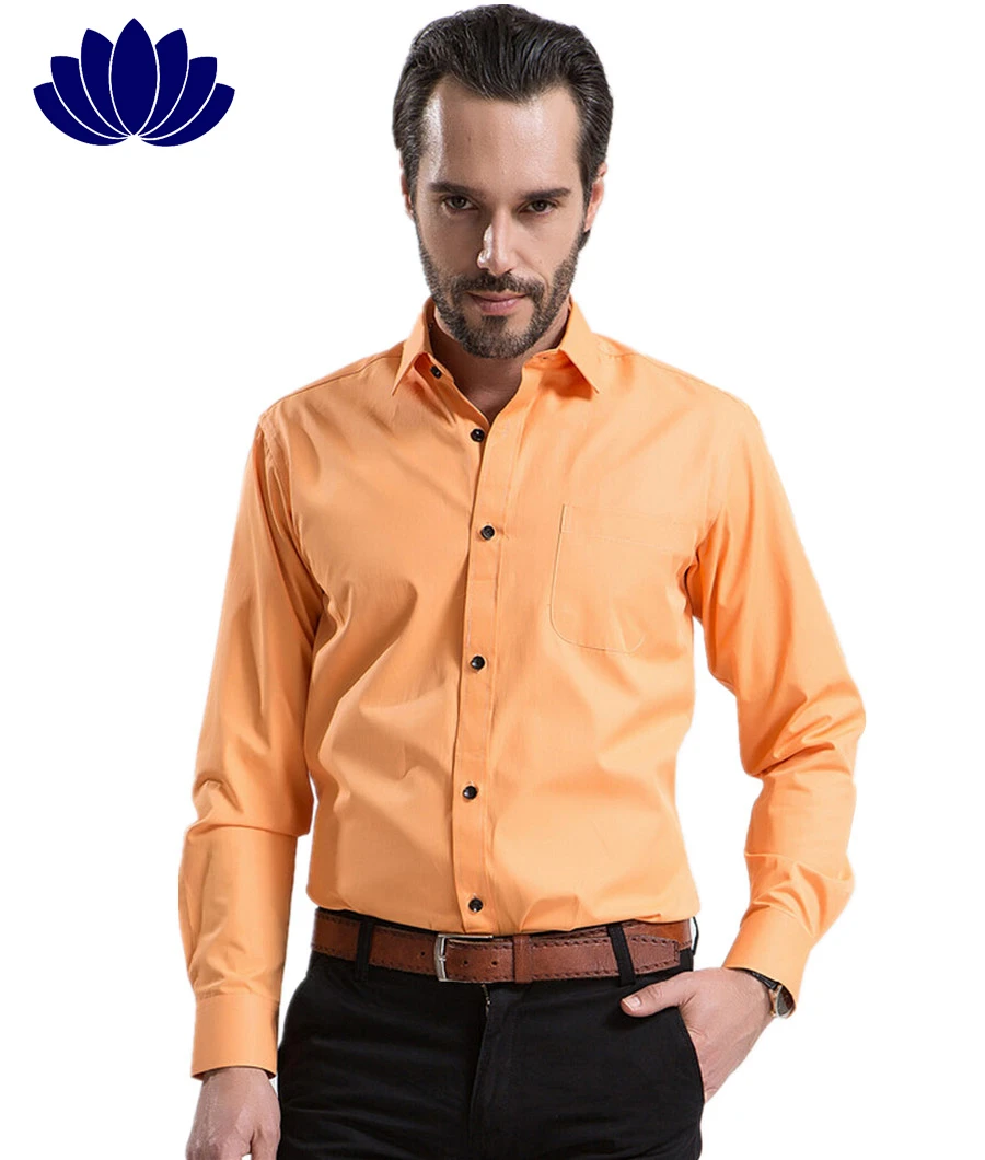 Orange long sleeve dress shirt Clearance