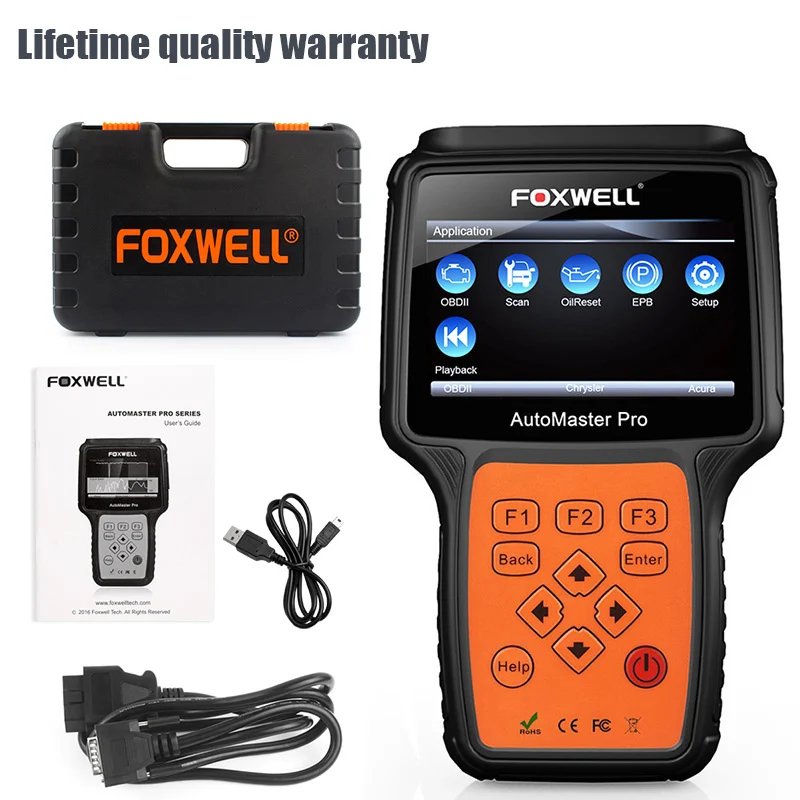 Foxwell NT614 OBD2 автомобильной сканер ABS подушки безопасности srs EPB передачи сброса БД 2