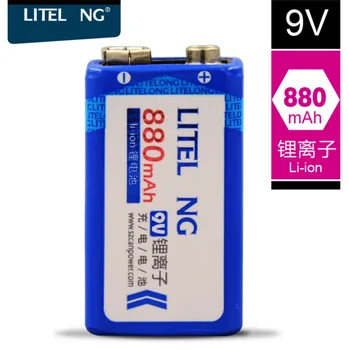 

10pcs Li ion 9V 880mah 9V Lithium ion battery for Wireless microphone multimeter Electric guitar Pickup Smoke detector toy car