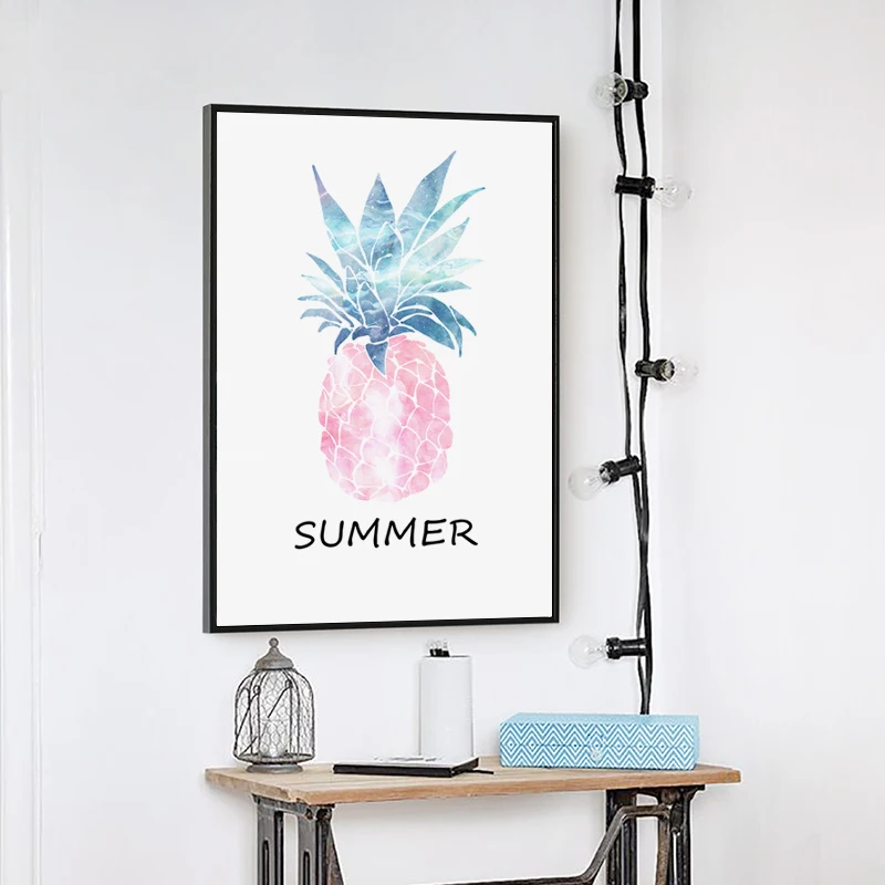 Watercolor-Watermelon-Pineapple-Cactus-Ice-Cream-Canvas-Painting-Posters-And-Prints-Living-Room-Wall-Art-Picture (3)