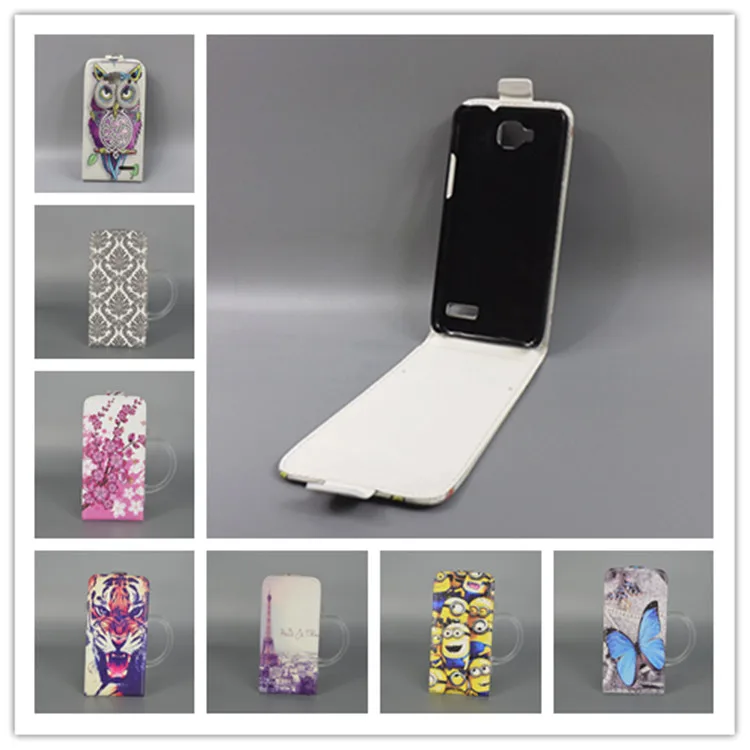 

For Alcatel one touch Idol Mini 6012 6012A 6012X 6012W Hot Pattern Cute PrintingVertical Flip Cover Open Down/up Back Cover filp