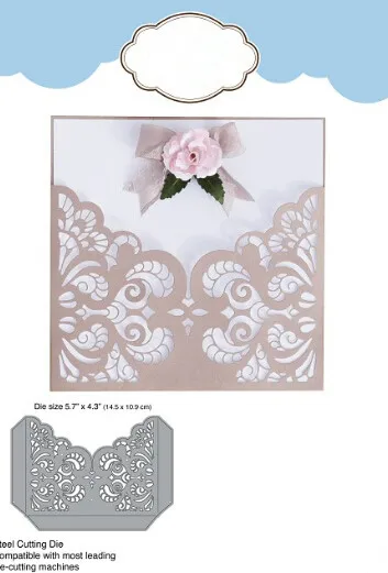 

Adv-one Scrapbooking Dies Metal 3D Lace Pocket Frame Cutting Dies Craft Embossing Stamps Stencils Paper Card Making Template