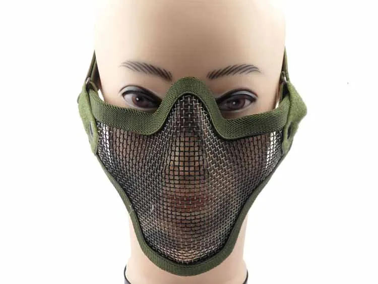Половина лица Металлическая стальная проволочная сетка маски тактический охотничий как в CS с одним ремнем маска для наружного страйкбол