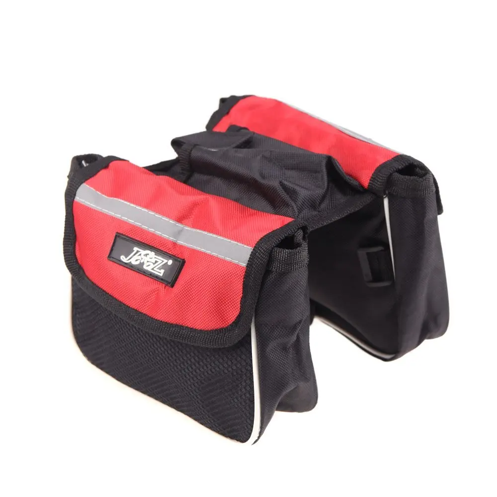 

3 Pcs of (Cycling Bicycle Bike Frame Pannier Saddle Front Tube Bag Double Sides Outdoor Traveling Red)