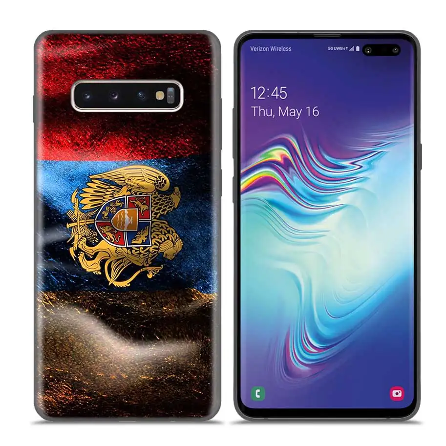 Case Coque for Samsung Galaxy S10 S9 S8 Plus 5G A30 A50 A70 A40 A20 A10 Note 8 9 10 Cover Bags Falls Armenia Armenians Flag - Цвет: AS-003