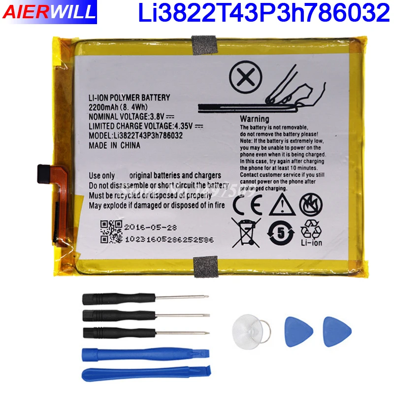 

Li3822T43P3h786032 Orbic Orbic-RC-501L Battery For ZTE Blade V6 For ZTE Blade D6 For ZTE Blade X7 Batterie Bateria 2200mAh+Tools