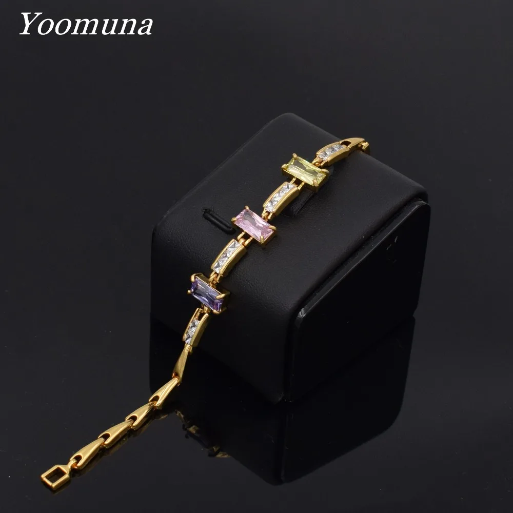 Yoomana Циркон Римский свадебный браслет невесты и браслеты Хип-хоп ювелирные изделия Cut 5,0 мм CZ Теннисный браслет для женщин вечерние