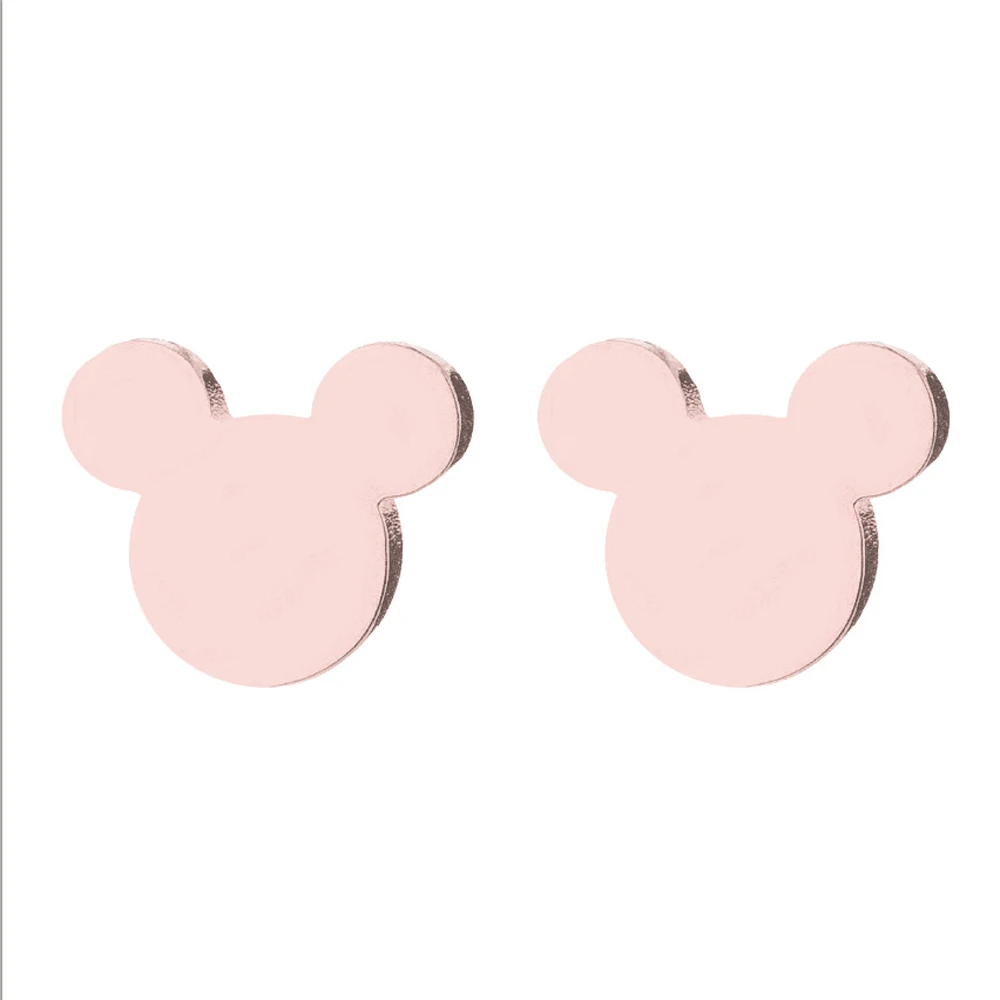 

Stainless Steel Cartoon Mickey Stud Earrings for Women Girls Kid Birthday Gift Cute Animal Mouse Earring Black Female Jewelry