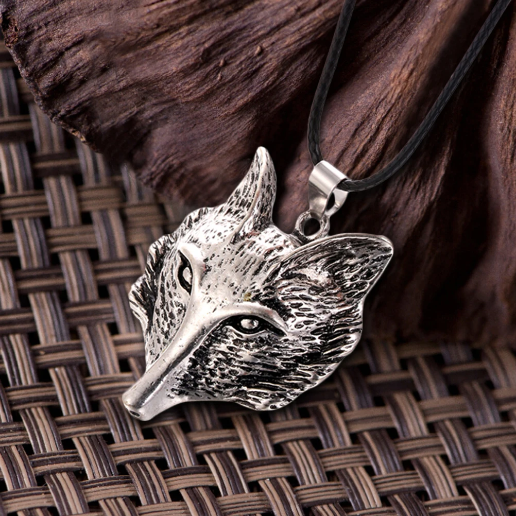 

New Necklaces Tibetan silver Necklace Jewelry for Men Fashionable Vintage Male Trendy Alloy Wolf Head Necklaces