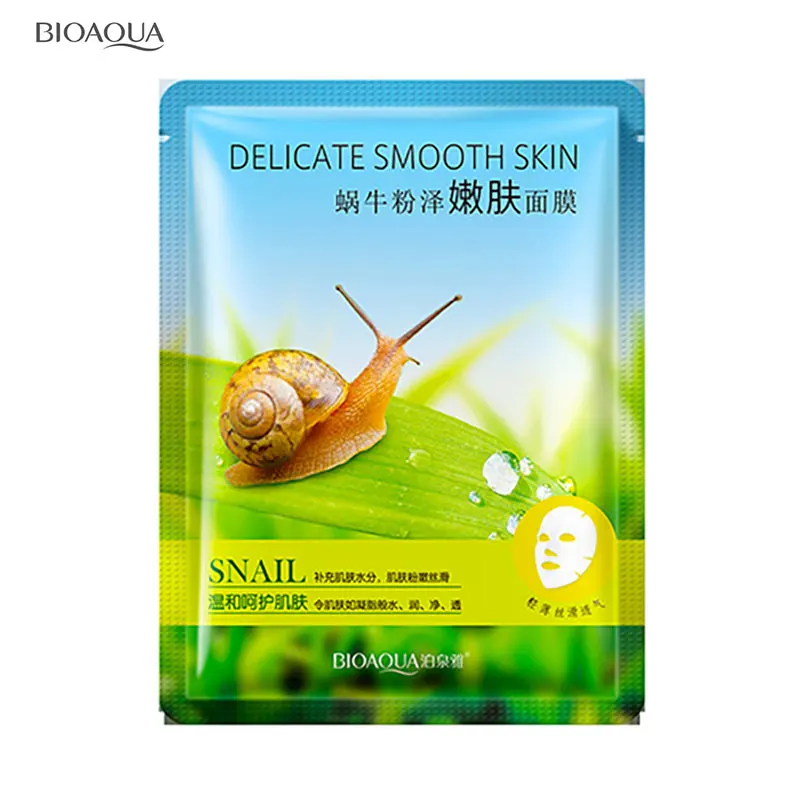 

BIOAQUA 1 Piece Snails Anti Aging Liquid Whole Wrapped Face Mask Oil Control Shrink Pores Unisex Skin Care